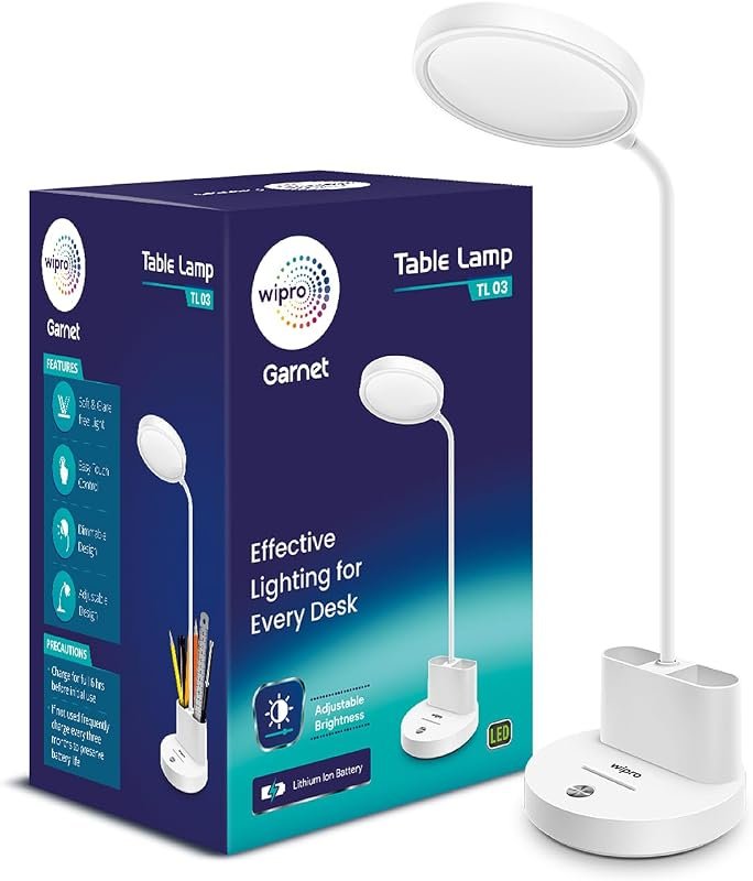 Wipro Rechargeable LED Table Lamp with Clip